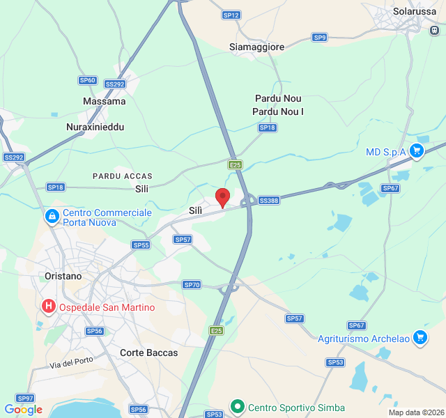 Mappa dello studio Silvano Sulis in Via Naldini 36, Sili